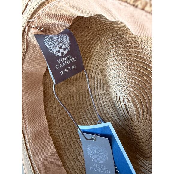 Vince Camuto Sun Hat Straw Shell Accent One Size NEW With Tags $68 - Picture 5 of 6